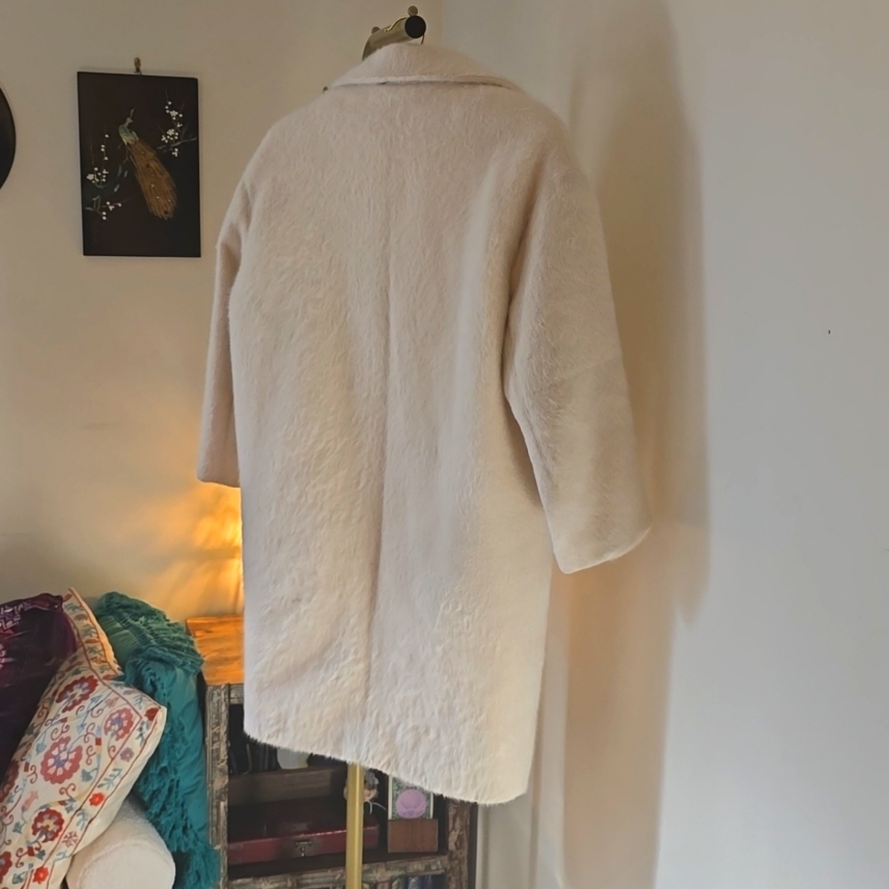 Super Soft Off-White Alpaca Coat View 2